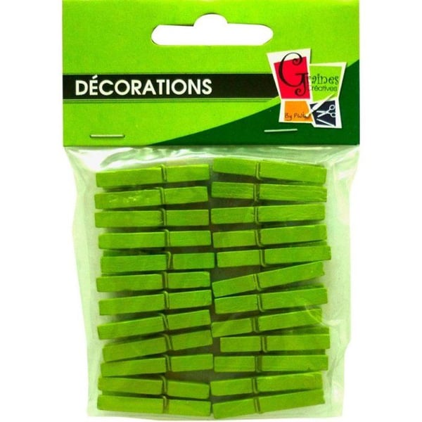 Mini klädklämmor - GRAINE CRÉATIVE - 3 cm - Grön anis - 24 stycken