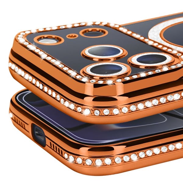 Skal för iPhone 17 Pro - AVIZAR - MagSafe - Orange - Strasserad - Mjuk