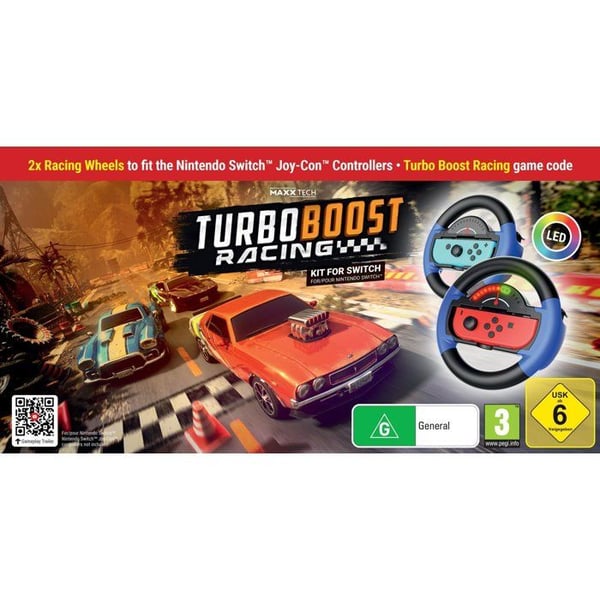 Turbo Booster Racing - Kit (ratts + spel) - Nintendo Switch Spel - Kod i en låda