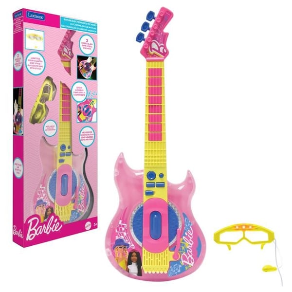 Ljus Elektrisk Gitarr med Glasögon och Mikrofon Barbie