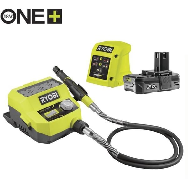 18V mini multiverktyg - RYOBI - RRTS18-120GA35 - 4 000-35 000 rpm - Levereras med 2,0 Ah batteri, laddare & 35 tillbehör