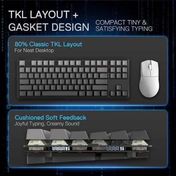 Mekanisk tastatur - REDRAGON - K707 PRO GB - RGB - 2,4 GHz/BT/kablet - Mint Mambo switch