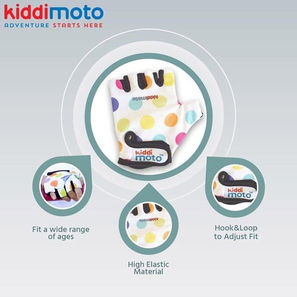 Kiddimoto - Pastell Dotty MEDIUM handskar