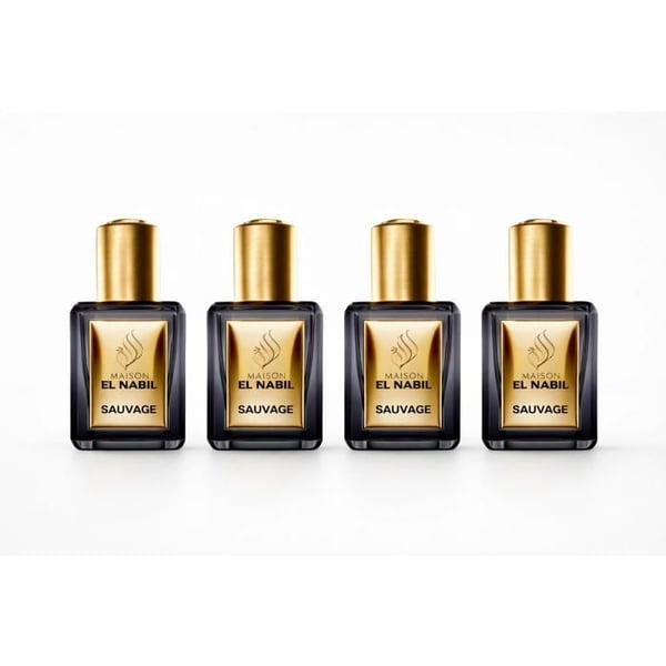 Set med 4 Musc Sauvage El Nabil 5 ml Parfumeextrakt Utan Alkohol Ny Förpackning