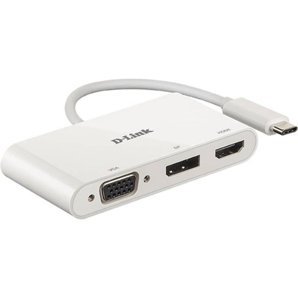 3-i-1 USB-C-adapter - D-Link - DUB-V310 - HDMI 4K - DisplayPort 4K - VGA 1080p
