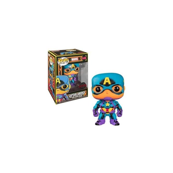 Figur - Funko - Captain America - Blacklight - Exklusiv - Vinyl - 6x5.5x9.5cm