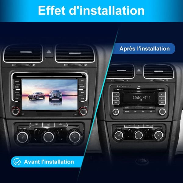 AWESAFE 4G Autoradio Android 13 för VW Polo Passat Skoda Glof Seat 6Go+128Go med 7'' pekskärm Carplay Android Auto RDS GPS