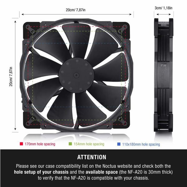 Noctua NF-A20 PWM Chromax.black.swap blæser - 200mm
