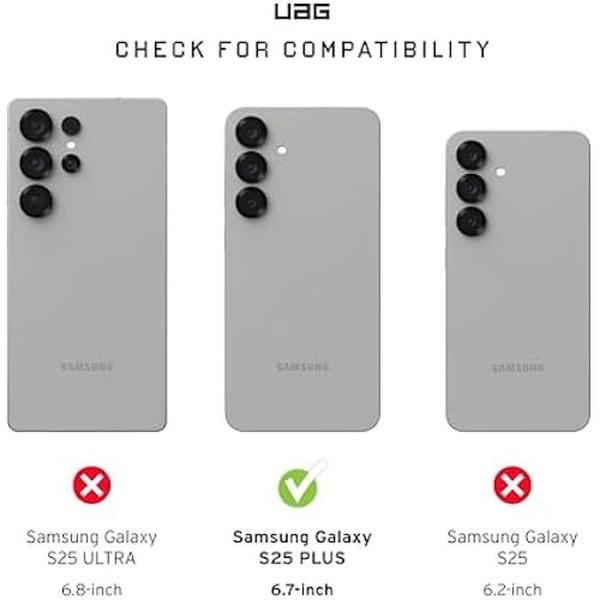 URBAN ARMOR GEAR Härdat skyddsglas för Samsung Galaxy S25 Plus ("Designad för Samsung", dubbelt härdat glas)