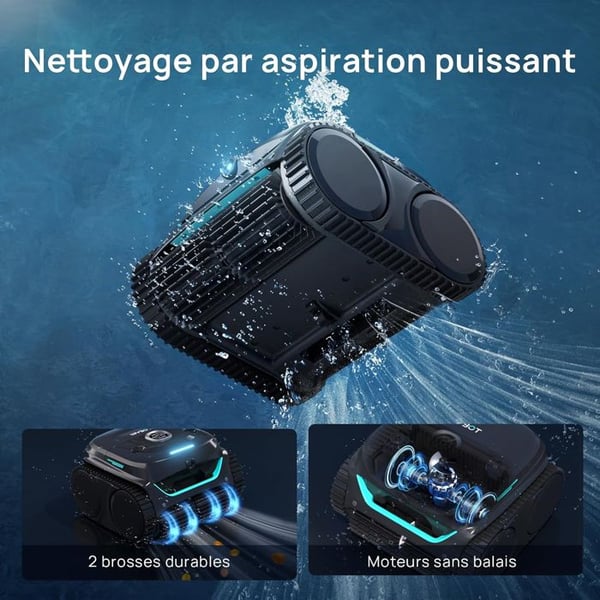 Trådløs Poolrobot - WYBOT - C2 Vision - Smart Vision - 8 Rengøringsmetoder - 180 min Driftstid