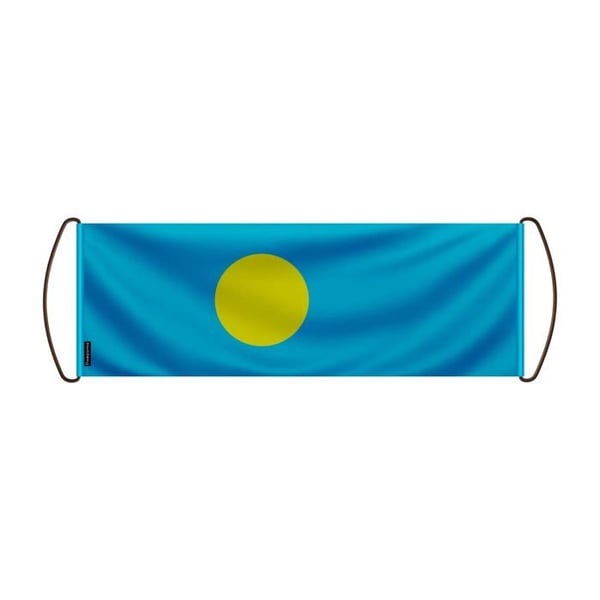 Rullbanner – Palauernas flagga – 17 x 50 cm – Polyester – Handflagga – Pixelforma