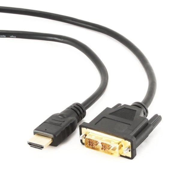 HDMI til DVI-kabel - Gembird - 1,8 m - Forkromede stik - Skærmet teknologi - Sort farve HDMI til DVI-kabel - Gembird - 1,8 m - Forkromede stik - Skærmet teknologi - Sort farve