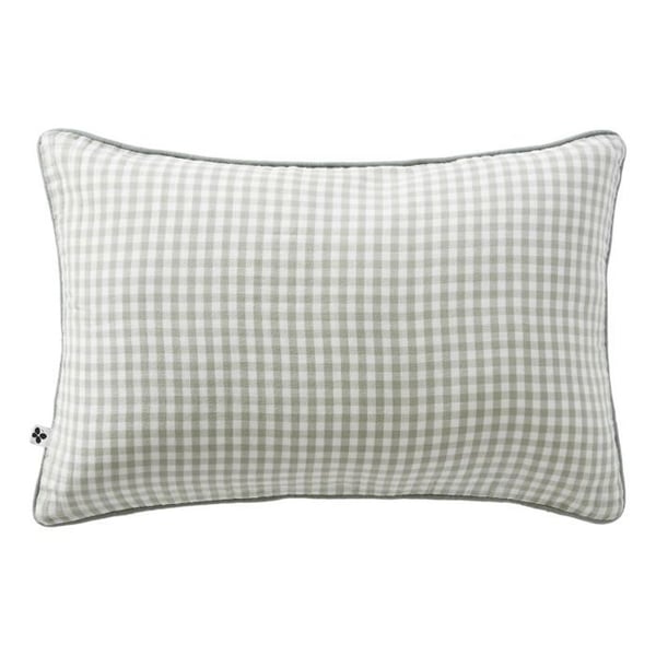 Avtagbar kudde med vävt kantband "Vickie" i alla mått "Bomullsgaze" - Vickie Eucalyptus - Fylld kudde 40 x 6