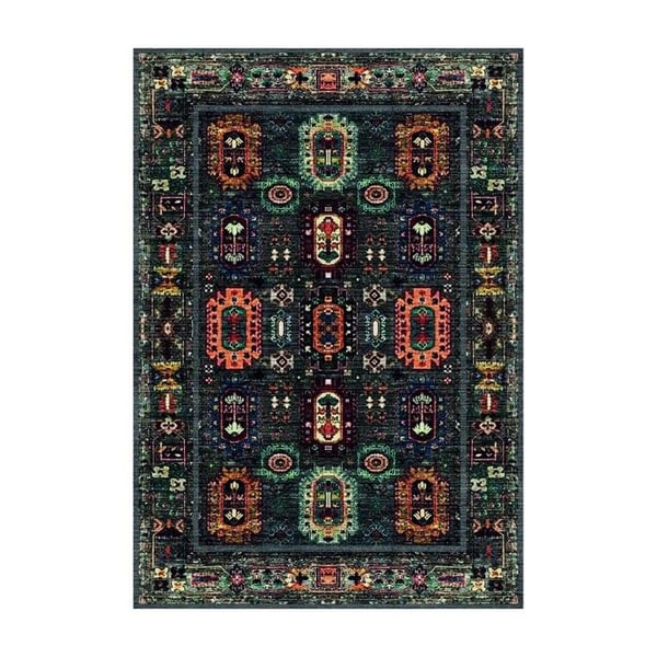 Matta - MELIS HOME - Återinterpreted Kilim - Multicolor antracit - Chenille & Bomull - 80x300 cm, 9 mm