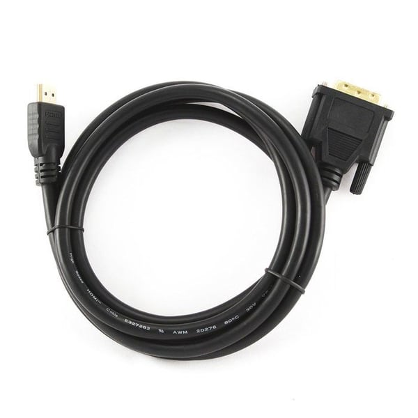 HDMI til DVI-kabel - Gembird - 1,8 m - Forkromede stik - Skærmet teknologi - Sort farve