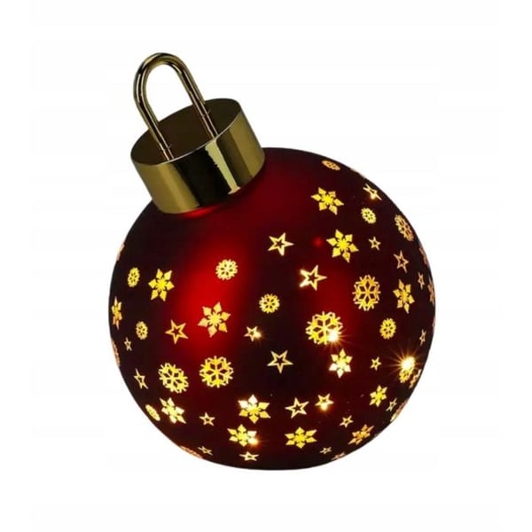 Julkulor Med LED, Varm Vit, Matt Röd, ø15cm. Grunder