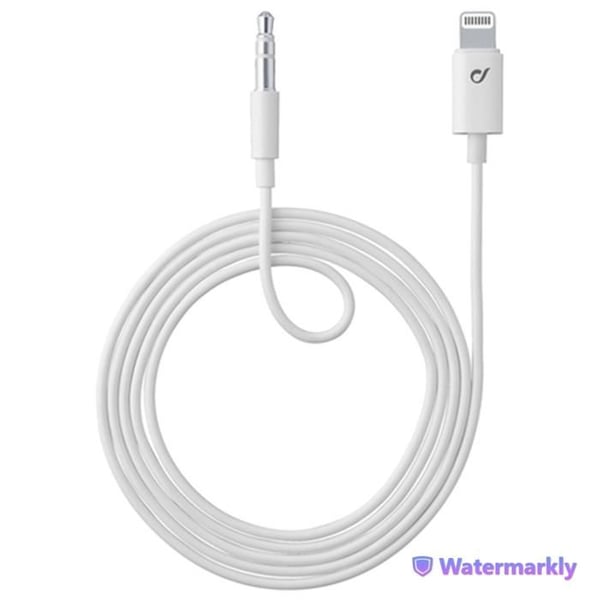 AUX-kabel - CELLULARLINE - JACK 3.5MM - Lightning-kontakt - 1 m - Vit