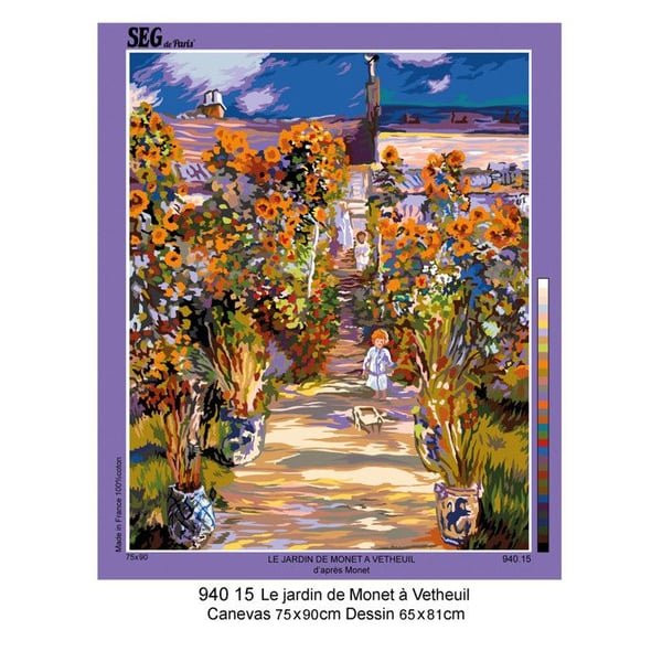 Canevas SEG Monets trädgård 75 x 90 cm