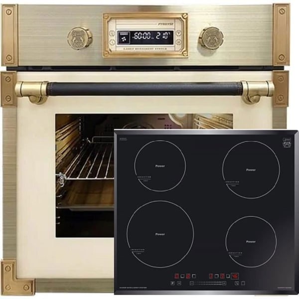 Kaiser EH 6427 ElfAD+KCT 6705 FI, Retro Pyrolys ugn för inbyggnad 73L+induktionshäll 60 cm