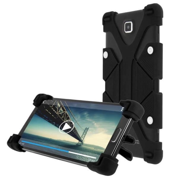 Smartphonefodral - AVIZAR - Universal - Svart silikon - Stötsäker - Skrivbordsstöd