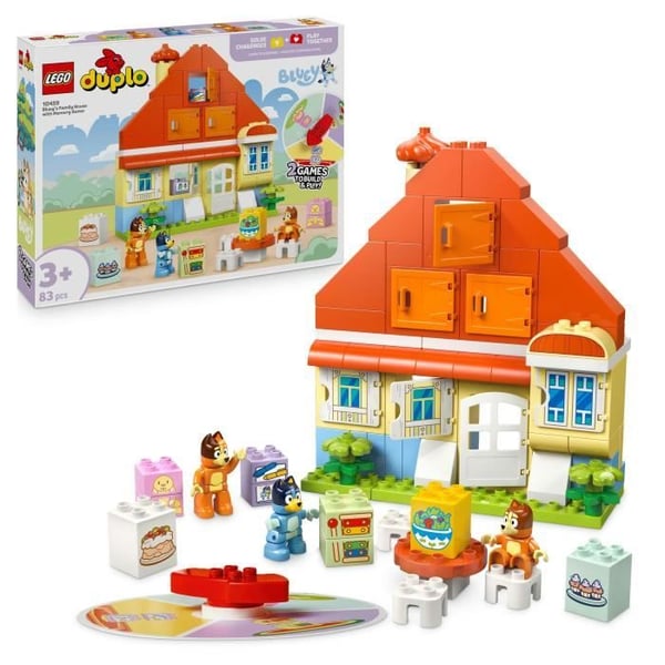 LEGO DUPLO 10459 Blåys Familjehus och Minnesspel - Kreativt Spel 3 år