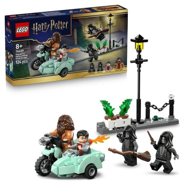 LEGO Harry Potter 76459 Hagrid och Harry Rymmer från Privet Drive - Motorcykelleksak från 8 år