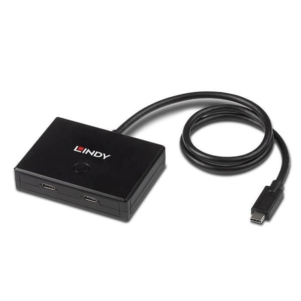 USB 3.2 Vadkopplare - LINDY - 2 portar - 5 Gbit/s - Power Delivery 3.0 - Svart