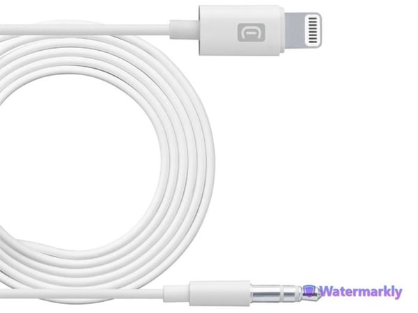 AUX-kabel - CELLULARLINE - JACK 3.5MM - Lightning-kontakt - 1 m - Vit