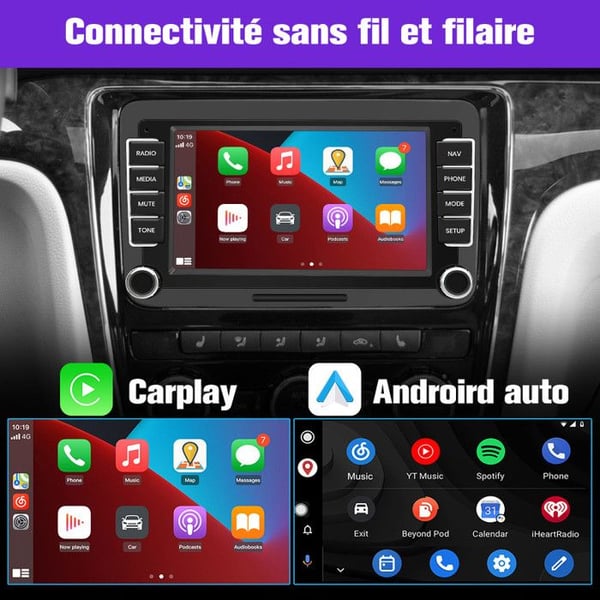 AWESAFE 4G Bilradio Android 13 för Golf 5 6 VW Passat Polo Seat Skoda 4Go+64Go med 7'' Pekskärm Carplay Android Auto GPS
