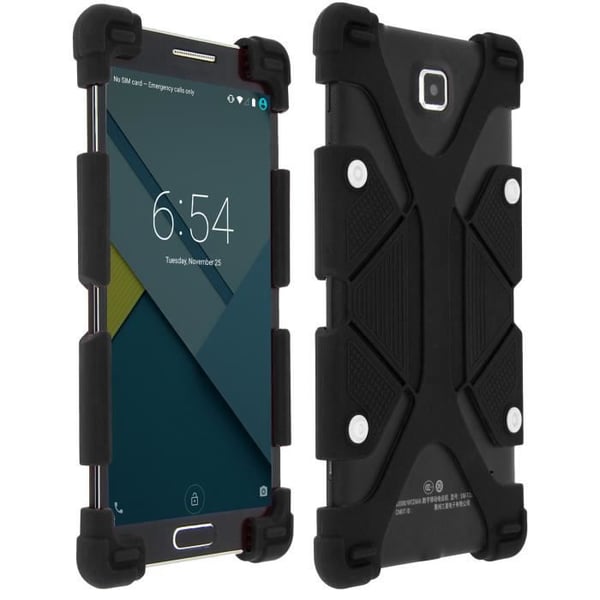 Smartphonefodral - AVIZAR - Universal - Svart silikon - Stötsäker - Skrivbordsstöd