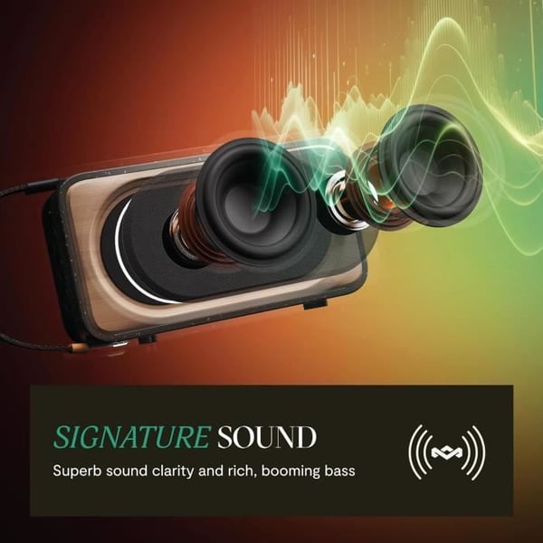 Bluetooth-högtalare - MARLEY - Roots - Solenergi - Vattentålig IP67 - 14h Batteritid