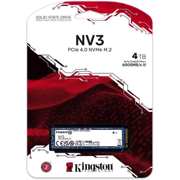 KINGSTON - NV3 - Intern SSD - 4 To - PCIe 4.0 NVMe M.2 2280