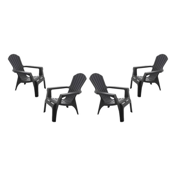 Fauteuil Adirondack i polypropylen Wilsa Garden - Antracit - 4 Fauteuils Adirondack