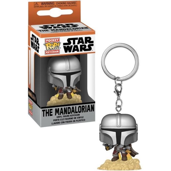 Funko Pocket Pop! Nyckelring Mandalorian - Mando w / Blaster