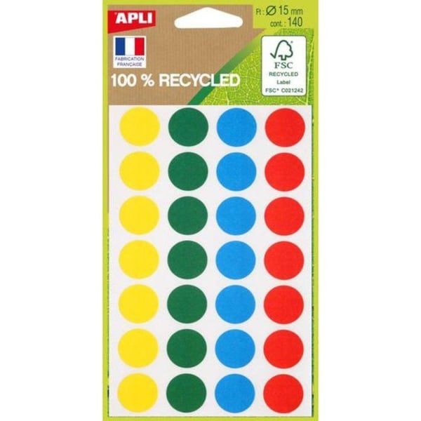 Pastiller 100 % återvunna Ø 15 mm assorterade färger Pastiller 100 % återvunna Ø 15 mm assorterade färger