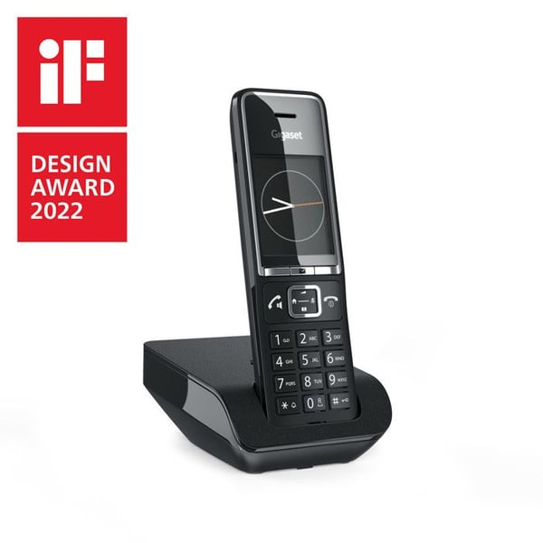 Gigaset COMFORT 550 Cordless DECT Telefon Sort Display 2.2" Højttaler Telefonbog 200