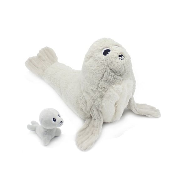 Peluche - LES DÉGLINGOS - Ploufou - Mamma säl och baby - 35 cm - Återvunnen polyester