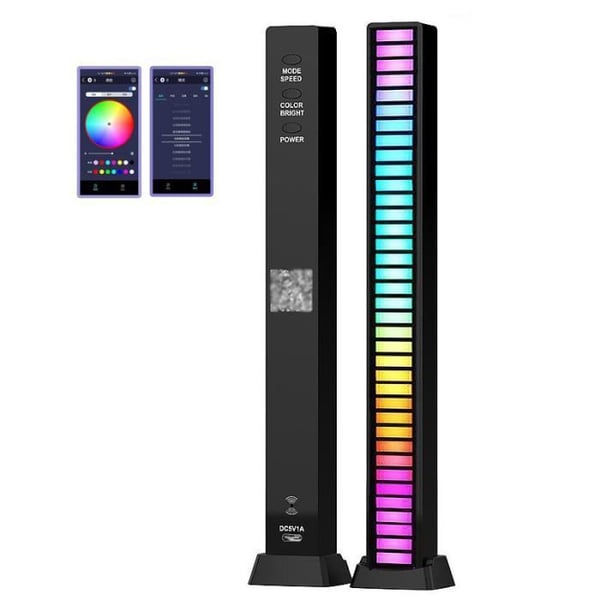 Audio Rhythm Light, Music Pickup Lights, Sound Responsive LED Light Bar, RGB 40-bitars färgstark ljudkontroll