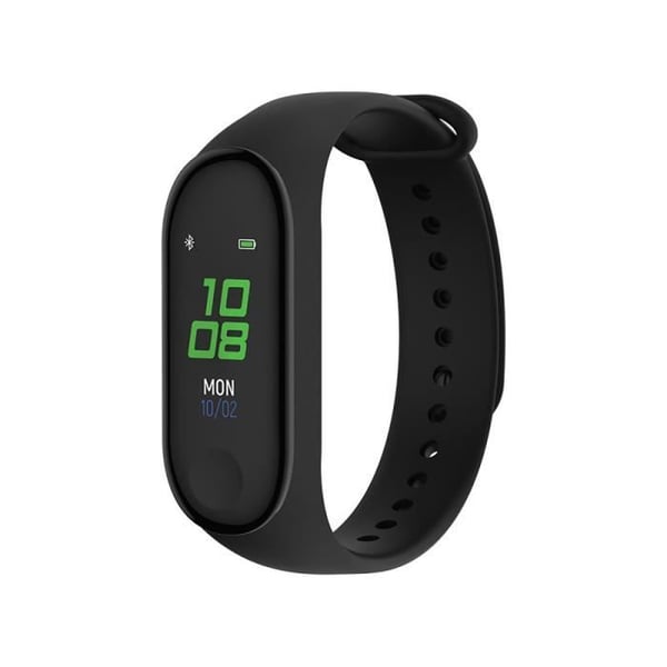 Intelligent Smartwatch Fitband med aktivitets- og pulsmåler, sort
