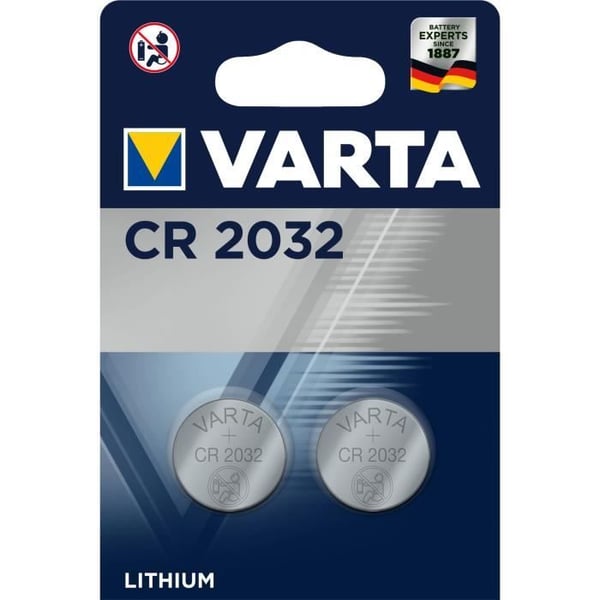 VARTA Paket med 2 st CR2032 3V litium elektroniska batterier