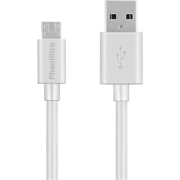 Kabel för Skullcandy Jib Plus/Jib Plus Active/Jib True Wireless/Method - Micro USB-kabel Vit 2 Meter Phonillico