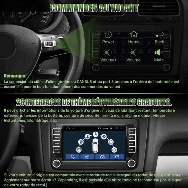 AWESAFE Android 13 bilradio för Golf 5 6 VW Passat Polo Seat Skoda 2Go+64Go med 7'' pekskärm Carplay Android Auto GPS