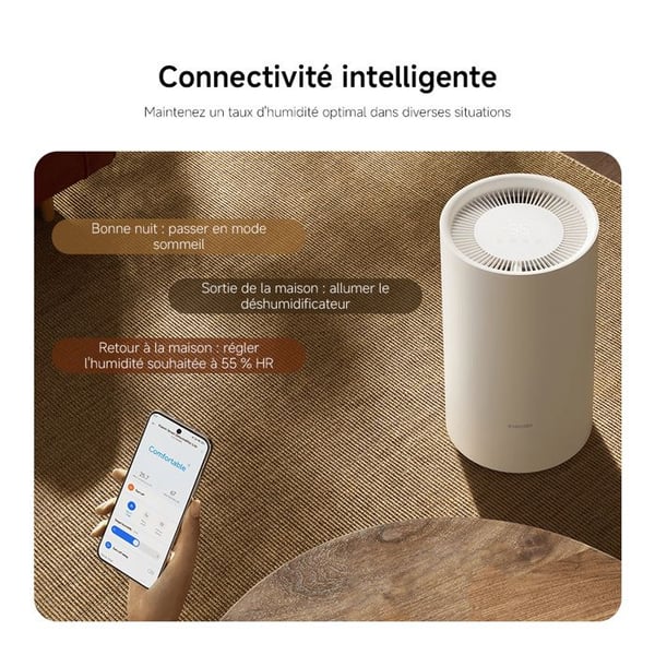 XIAOMI Smart Avfuktare Lite - Avfuktare - Stort 3L tank - Hög kapacitet på 13L/dag - Smart anslutning