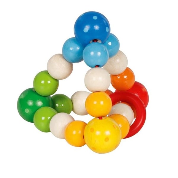 Rassel - GOKI - Pyramid - Trä - Färgglad - 7 cm