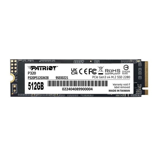 Patriot Memory SSD P320 512GB NVMe PCIe Gen 3x4 M.2 2280 för PC