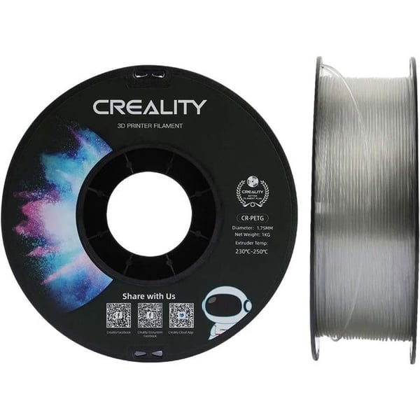 Filament PETG - CREALITY - 1kg - Diameter 1,75 mm - Utskriftstemperatur 250 °C - Grå