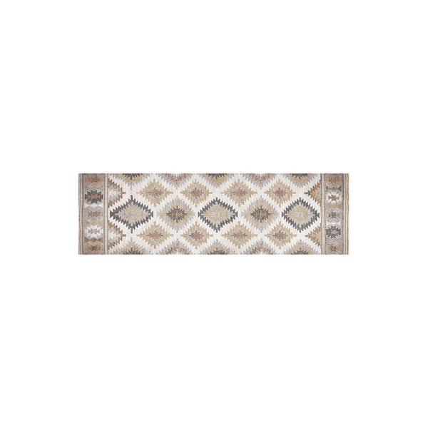 Grå Kilim Tryckt Vinylmatta 60 X 200 Cm