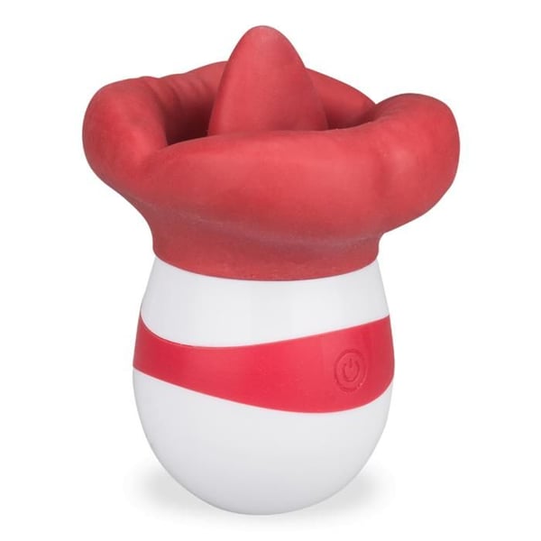 Kvinnlig vibrator klitorisstimulator - Tunga stimulans 10 lägen Crazy Lips - Röd