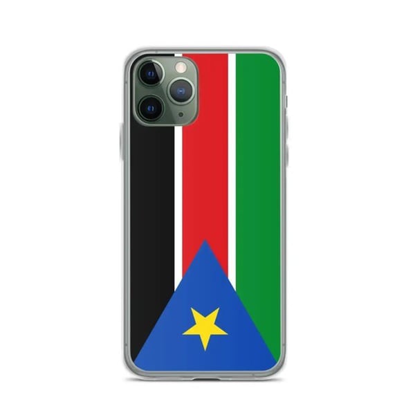 Mobilskal – Flagga för Sydsudan – Kompatibel med iPhone 11 Pro – Mjuk Fodral – Slitstark och Stötsäker - Silikon - Pixelforma