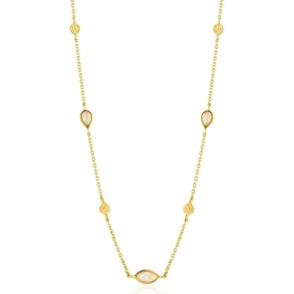 Choker - ANIA loi HAIE - Silver 925 - Pläterat 14k - Opal - Justerbar längd 33-38cm